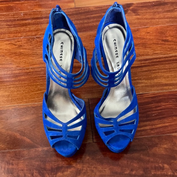 Chinese Laundry Blue Suede ‘Haughty’ Heels size 9 - Picture 2 of 12